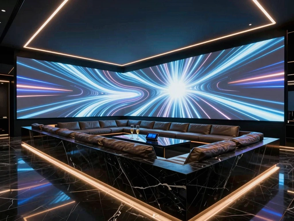 천연 대리석과 샹들리에로 장식된 로비